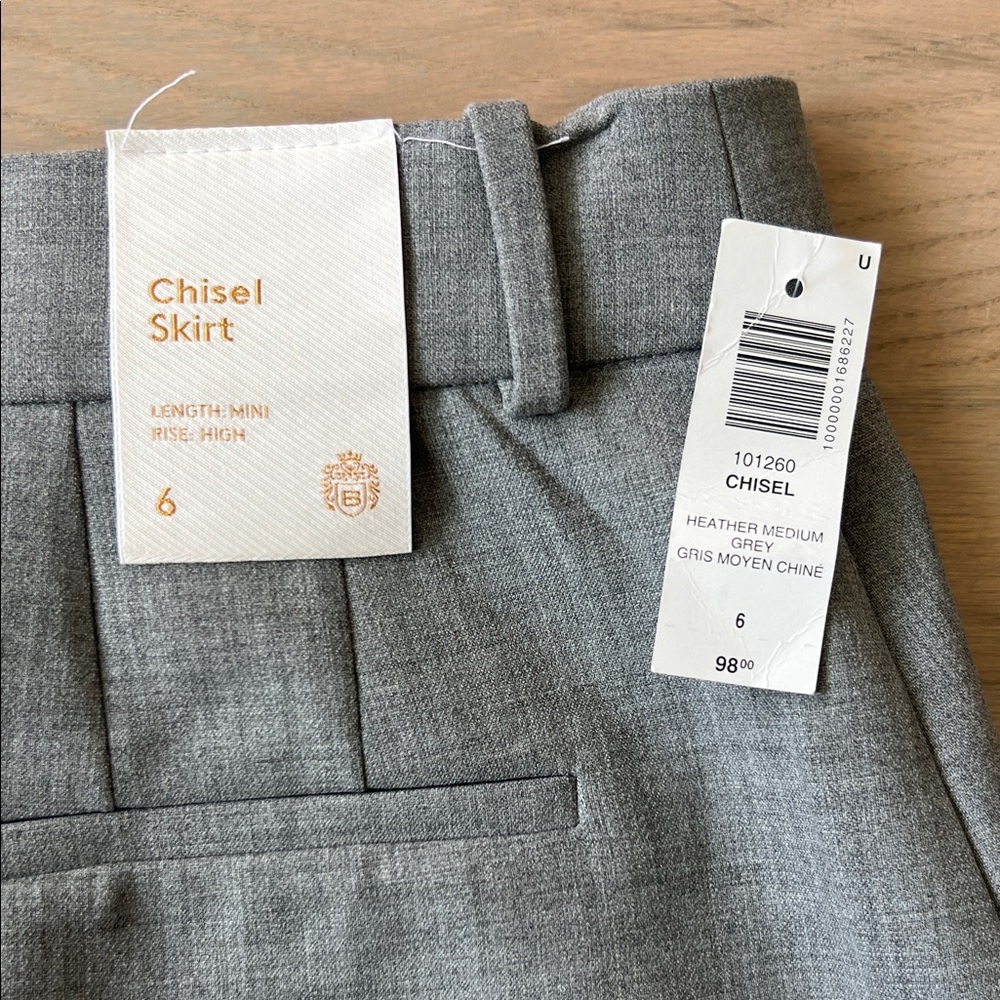 Aritzia Classic Chisel Gray Skirt NWT - Picture 6 of 6